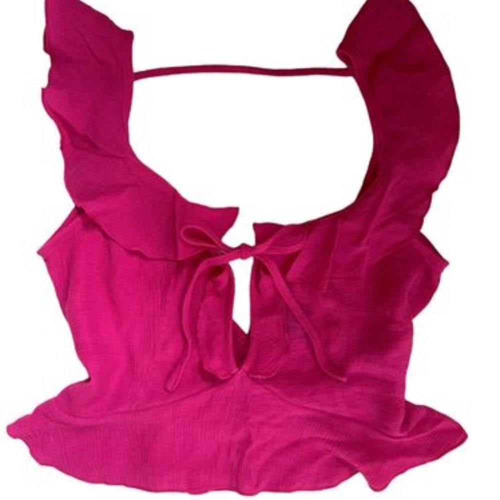 PINK BARBIECORE BLOUSE TOP SIZE SMALL